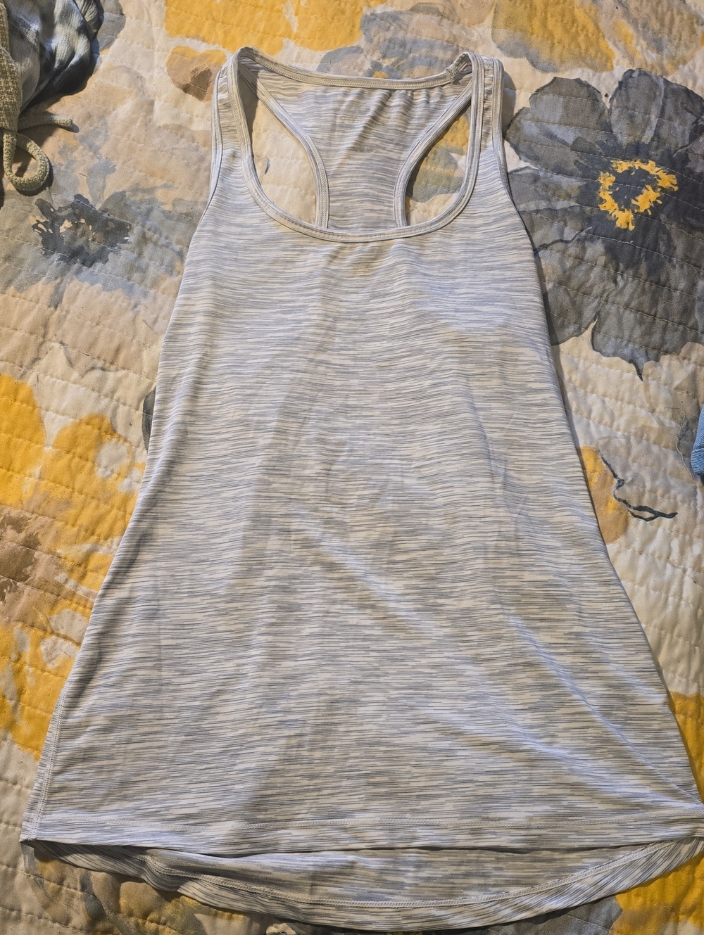 Women's Light Gray Space-Dye Racerback Tank Top